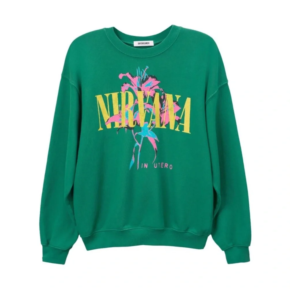 DAYDREAMER Nirvana Lilies Boyfriend Crew Size XS NWT MSRP $158 - Picture 3 of 8